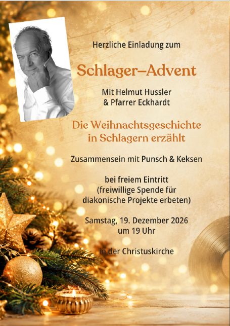 Plakat: Schlager-Advent am 19.12.2026 in der Christuskirche