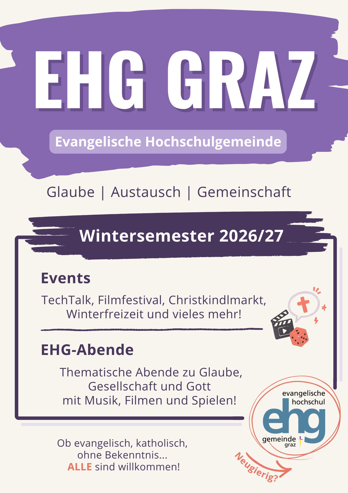 EHG-Flyer Wintersemester 2026/27, Vorderseite – als PDF